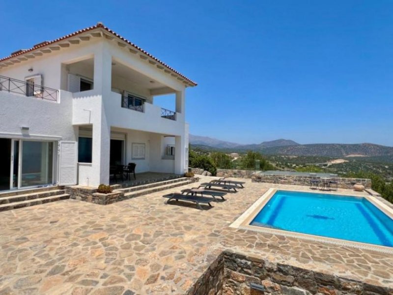 Kalo Chorio bei Agios Nikolaos MIT VIDEO! Kreta, Kalo Chorio: Elegante freistehende Villa mit Meerblick zu verkaufen Haus kaufen
